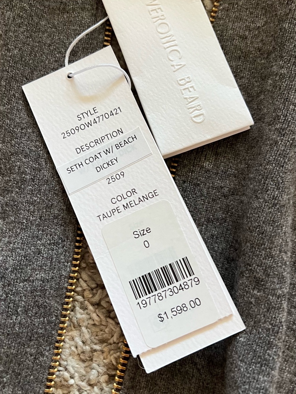 Veronica Beard Double-Breasted Long Trench Coat in Taupe Brown - Picture 13 of 15